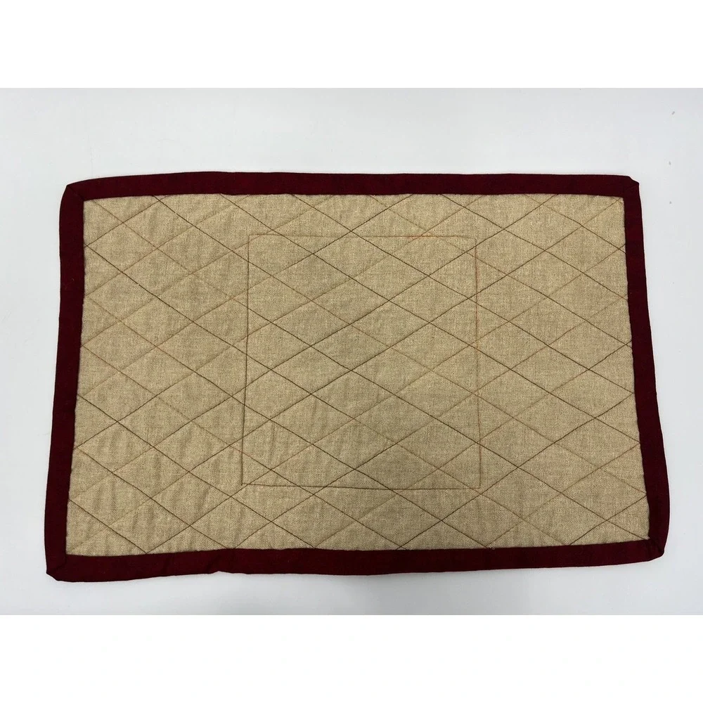 Set of 4 Quilted Placemats Patchwork Pattern Handmade Farmhouse Grannycore
